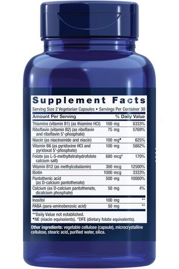 Life Extension Bio Active Complete B Complex, 60 Veggie Capsules, Boosts Energy Production