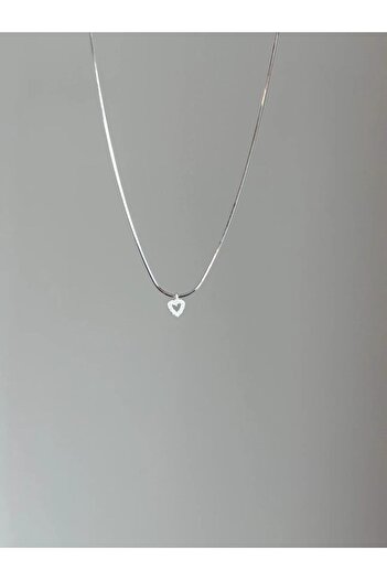 sirius jewelry 925 Ayar Gümüş Minimal Kalp Kolye