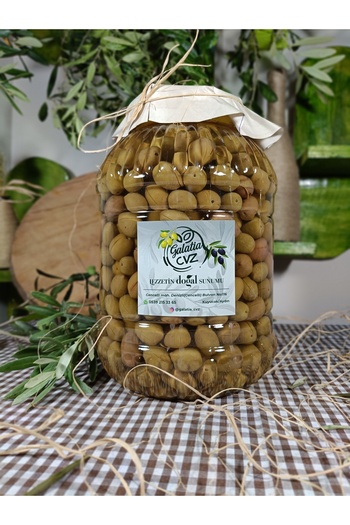 galatia cvz Aydın Yöresi Memecik Cinsi Sofralık Tatlandırılmış Çizik Zeytin (3 Kg)