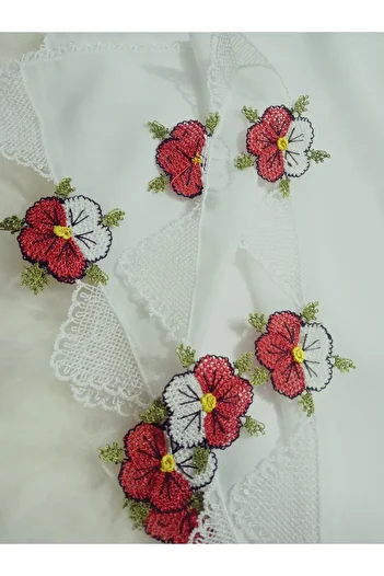 hoaryage Hand Made Heavy Needle Embroidered Prayer Cover, Mevlüt Hijab, Imam Wedding Cover Crepe Fabric