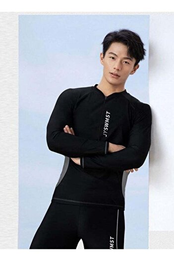 ROAISS 2 Piece Men's Swimsuit Set Fashion Loose Fitting Quick Drying Sun Protection Swimsuit Set