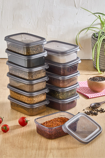 ORSA HOME 12 Pack 500 ml Food Storage Container Anthracite 268