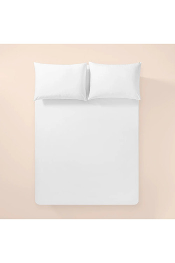 Penelope 100% Cotton Percale Fitted Sheet 180X200 cm White - Pure Series
