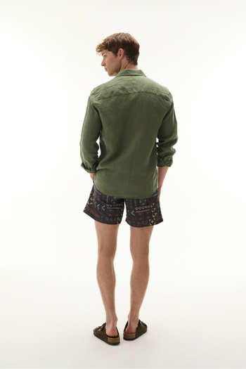 Mudo Slim Fit Long Sleeve Linen Shirt