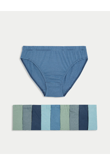Marks & Spencer 10'lu Çizgili Brief Külot Seti