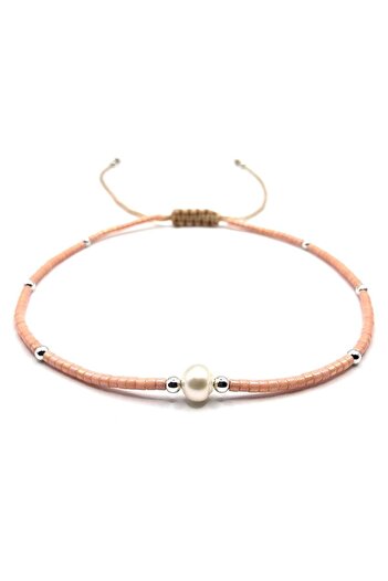 Lexy's Boutique Ankle Bracelet, Handmade, Silver, , Miyuki Beads, Cultured Pearls