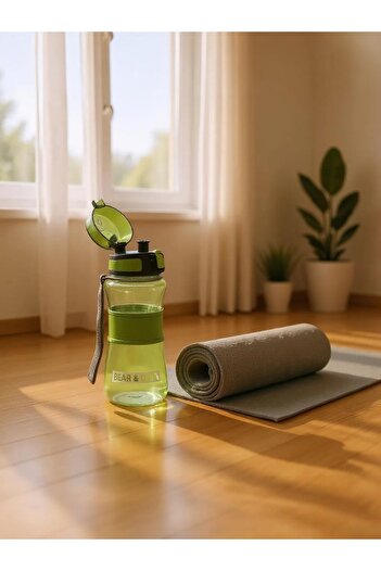 Bear&Dear Bear & Dear Automatic Lid, Silicone Handle, Clip Dark Green Bottle 700 Ml - Mt0029