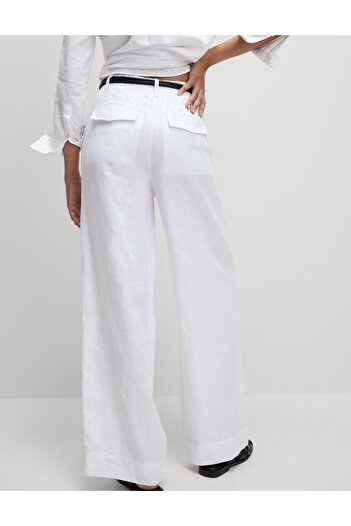 Marks & Spencer Saf Keten Wide Leg Pantolon