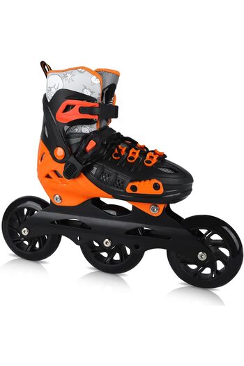 Toybox Adjustable Skates Light Up 3 Wheels Helmet & Guards Professional Skating Shoes-Small 31-34