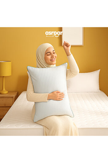 Asraar Packeg Cozy 4Piece|1Stripe Pillow75x50cm,1Bed Sheet 120x200cm,1Duvet 160x320cm,1Duvet Cover160x320cm