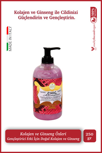 Nesti Dante Chic Animalier Red Pyton Liquid Soap 500ml L Strengthening, Antiaging L Collagen and Ginseng