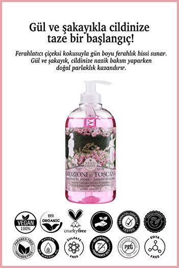 Nesti Dante Emozioni in Toscana Garden in Bloom Liquid Soap 500ml |   Moisturizer |   Rose, Peony