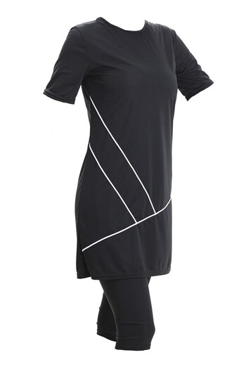 sefamerve Short Sleeve Pool Swimsuit 2501-01 Black