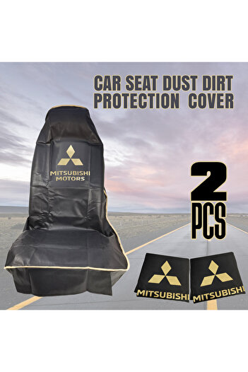 Generic Mitsubishi Car Seat Covers 2pcs – Dust & Dirt Protection For Service Center & Daily Use Black