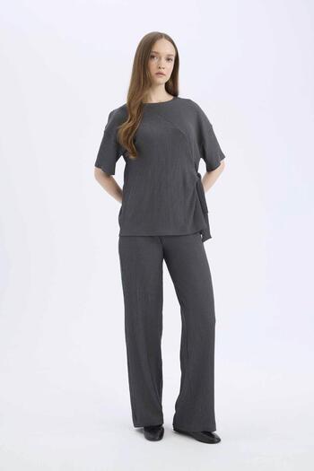 DeFacto Bürümcük Pants Wide Leg Wide Loose Leg Elastic Waist C0200Ax25Sp