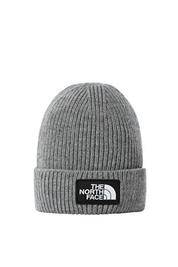 THE NORTH FACE TNF LOGO BOX CUFFED Unisex Čepice NF0A3FJXDYY1 Gri-STD