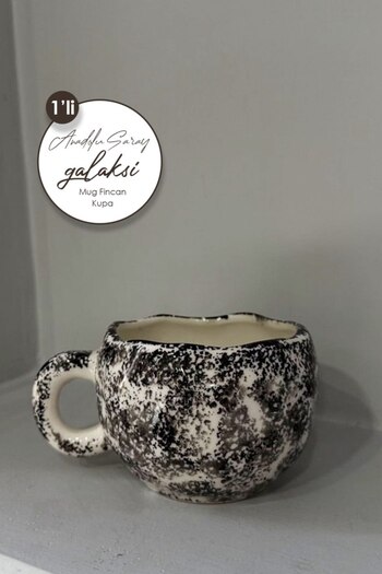 Anadolu Saray El Yapımı Seramik Galaksi Desenli Mug Kupa Fincan  | Mug Fincan Kupa Kahve Kupası