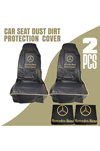 Generic Mercedes Benz Car Seat Covers 2pcs – Dust & Dirt Protection For Service Center & Daily Use Black
