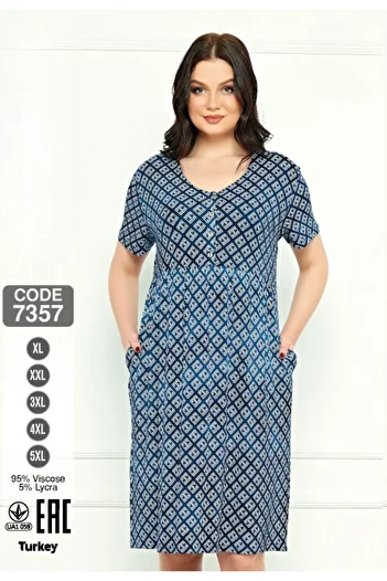 ROMEO LİFE Women's Plus Size Lycra Viscose Fabric Summer Dress 7357