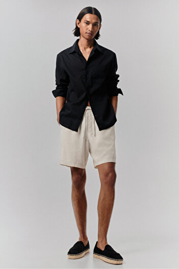 H&M Keten Karışımlı Şort Relaxed Fit