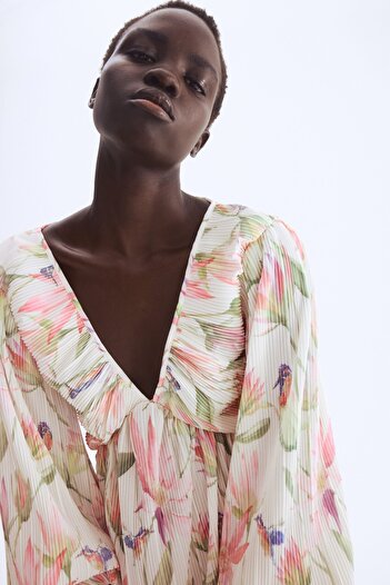 H&M Pliseli Elbise