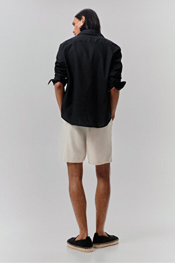 H&M Keten Karışımlı Şort Relaxed Fit