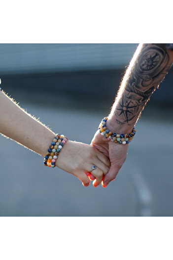 OEM Set of 2 'Friendship' Bracelets | Precious Stones Amethyst and Rose Quartz