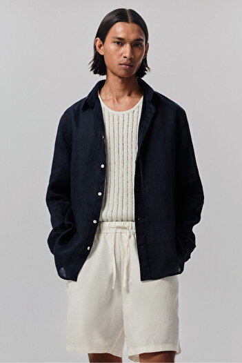 H&M Keten Karışımlı Şort Relaxed Fit
