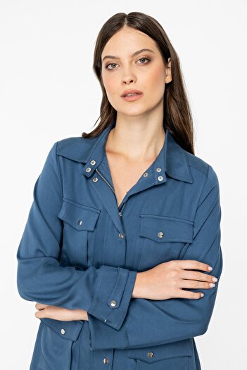 Ekol Trench Coat - Snap Detail