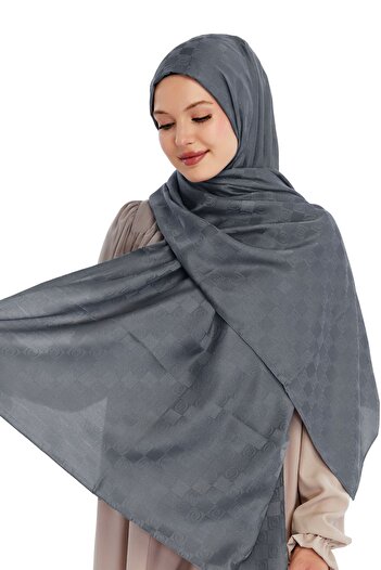 Altobeh Monogram Checkerboard Pattern Shawl - Smoked