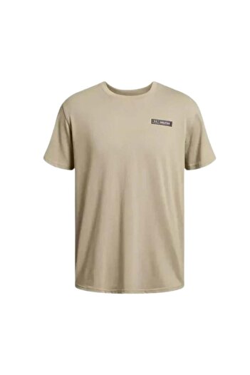 Under Armour Ua Hw Armor Label Ss 1382831-289 Men's Beige T-Shirt