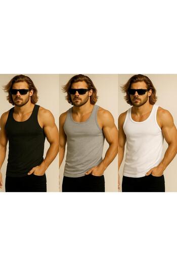 akix Men's Cotton Combed Undershirt 3 Pcs