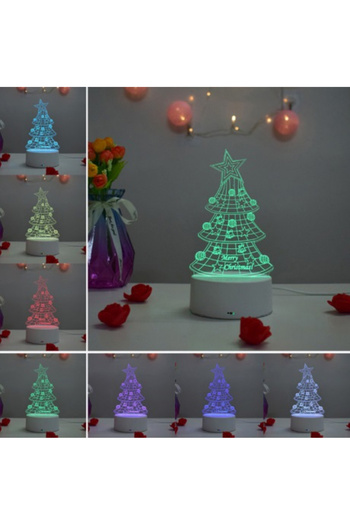 OEM 3D LED Night Light, 16 Colors, Christmas Tree