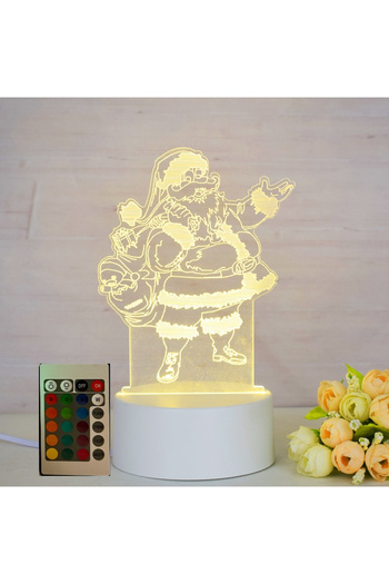 OEM 3D LED Night Light, 16 Colors Santa Claus