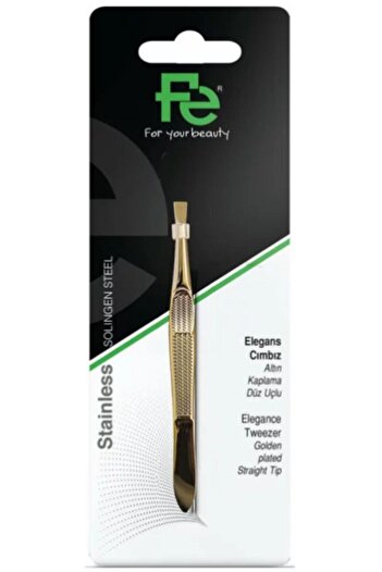 Fe - Elegans Tweezers Gold Plated Straight Tip