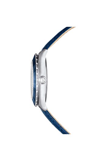 Swarovski Octea Moon Saat, Isviçre Üretimi, Ay, Deri Kayış, Mavi, Paslanmaz Çelik