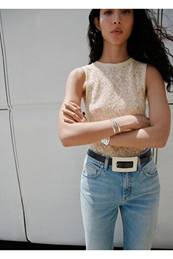 MANGO Woman Lace-Like Knit blouse