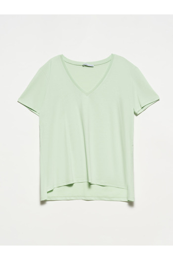 Dilvin 3470 V Neck Basic T-Shirt-Çağla