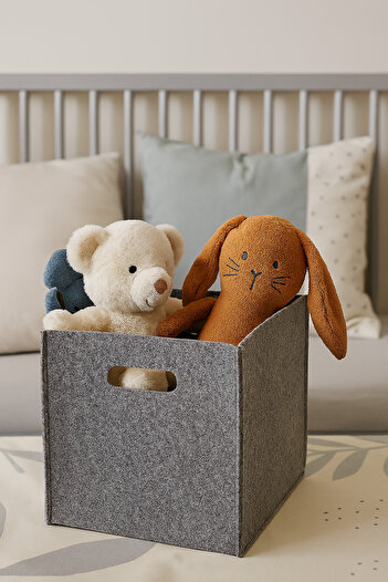 YUNUSOĞLU HOME 6 Pieces Felt Organizer - In-Cabinet Square Organizer