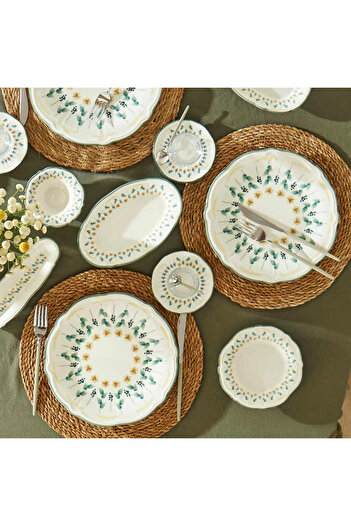 Bella Maison Adelina Stoneware 26 Parça 6 Kişilik Kahvaltı Takımı Yeşil