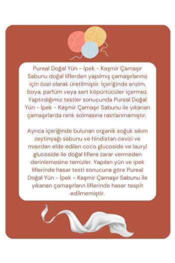 Pureal Doğal Yün, Ipek Ve Kaşmir Çamaşır Deterjanı - 30 Yıkama
