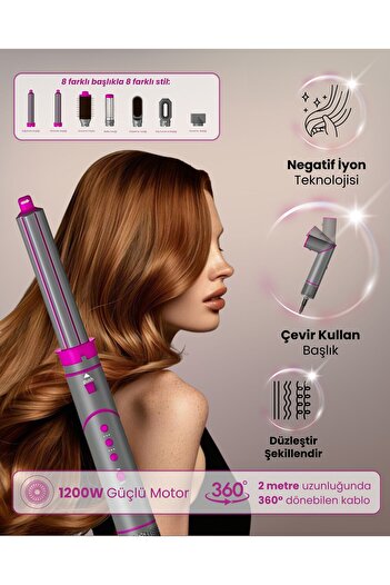 Mieco Aria 8 in Ion Featured 1 Hair Drying and Styling Set - Pink