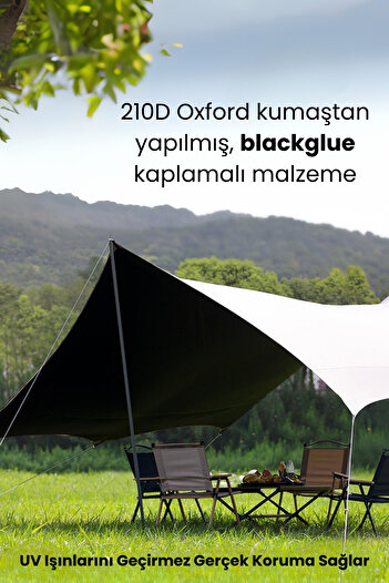 Yussraw Güneşlik Tente Plaj, Kamp Dayanıklı Oxfor Kumaş Su Geçirmez Gölgelik Çadır 600*300 Cm
