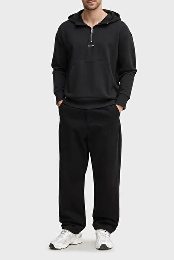 Calvin Klein Cotton Regular Fit Half Zipper Hooded Sweat K10K 113762 Beh Men's Sweat K10K11376