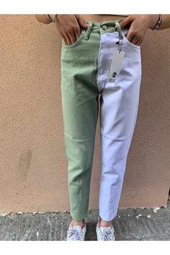 KOTOLOG Double Color Block Boyfriend Jeans