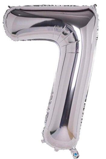 BeySüS 40 Inch Number Foil Balloon Silver - 7 Number