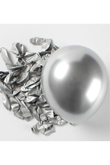 BeySüS 12 Inch Chrome Balloon Silver Set of 5