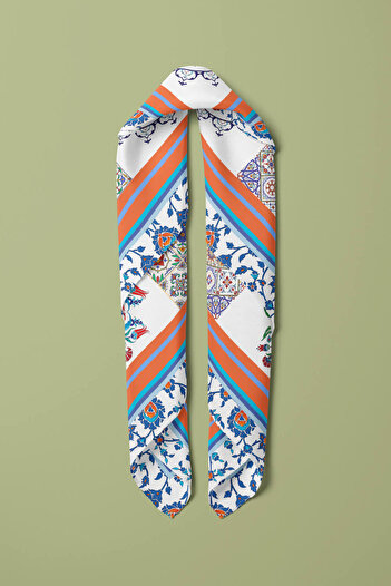 Modabutik Y6 Kadın Çini Desenli Bandana Dg10244