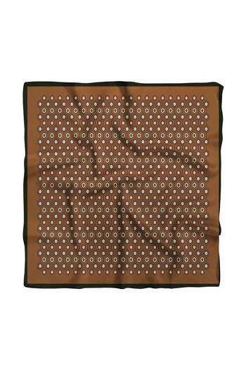 Modabutik B61 Women's Brown Geometric Patterned 50X50 Bandana Hyl Dg01594-22