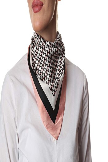 Modabutik C95 Geometrik Desenli Bandana Pudra 52.3161.01
